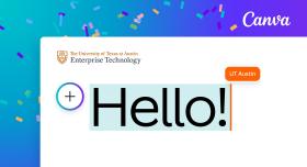 Image of Canva design and logo with text that says, "Hello"