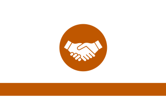 Round icon of two hands shaking