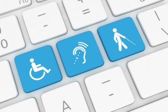 Keyboard keys highlighting accessibility. 