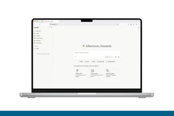 Screenshot mockup on a laptop of Anthropic Claude home page AI tool