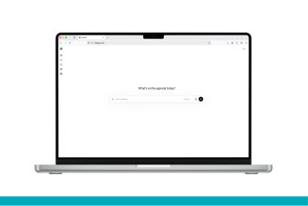 Screenshot of Open AI ChatGPT homescreen mockup on a laptop.
