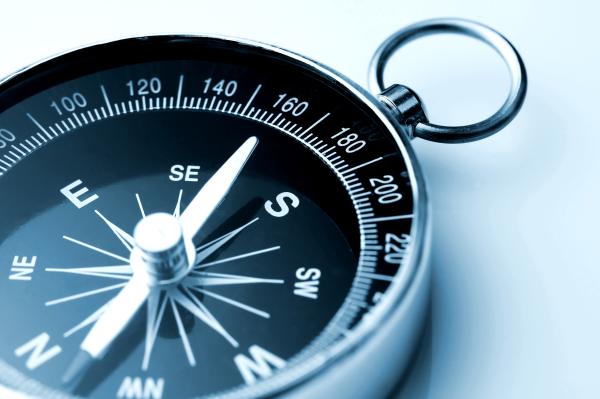 Close up of a compass